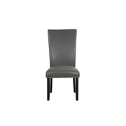 [D210-C] Vivian - Chair, PU / SOLID RUBBER WOOD, Gray Box: 1 of 1 Box of 2 - D210-C