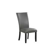 [D210-C] Vivian - Chair, PU / SOLID RUBBER WOOD, Gray Box: 1 of 1 Box of 2 - D210-C