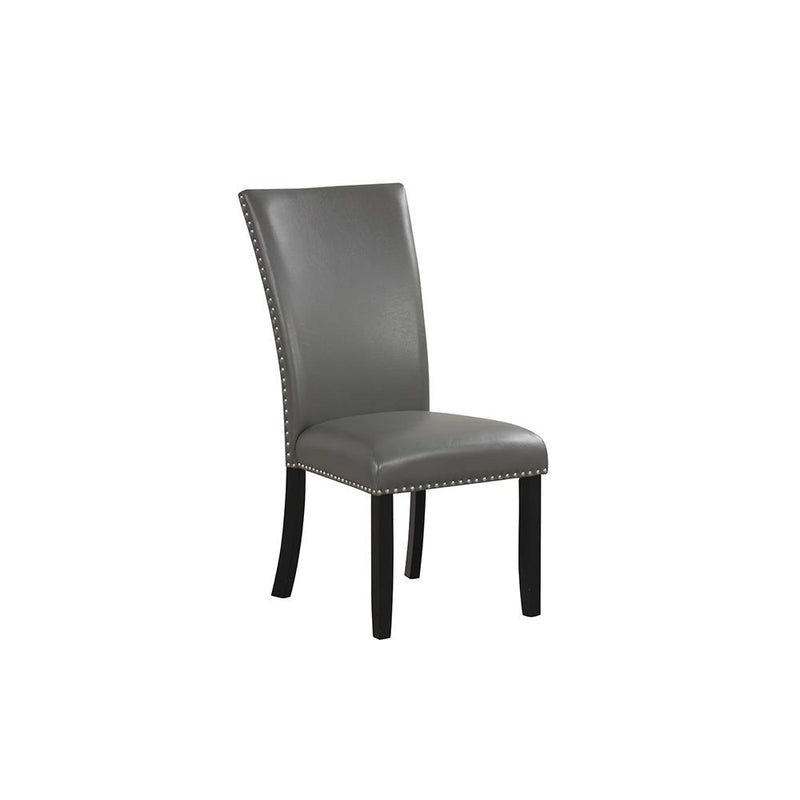 [D210-C] Vivian - Chair, PU / SOLID RUBBER WOOD, Gray Box: 1 of 1 Box of 2 - D210-C
