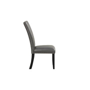 [D210-C] Vivian - Chair, PU / SOLID RUBBER WOOD, Gray Box: 1 of 1 Box of 2 - D210-C