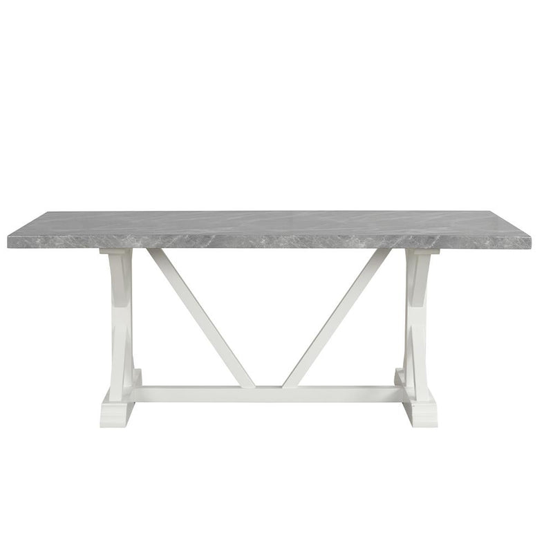[D211-Table] Sarah - Dining Table, MDF, SOLID WOOD, Gray / White With : N/A Box: 1 of 1 Each - D211-Table