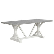 [D211-Table] Sarah - Dining Table, MDF, SOLID WOOD, Gray / White With : N/A Box: 1 of 1 Each - D211-Table