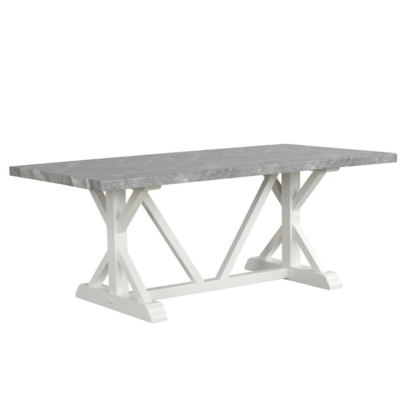 [D211-Table] Sarah - Dining Table, MDF, SOLID WOOD, Gray / White With : N/A Box: 1 of 1 Each - D211-Table