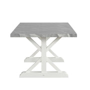 [D211-Table] Sarah - Dining Table, MDF, SOLID WOOD, Gray / White With : N/A Box: 1 of 1 Each - D211-Table