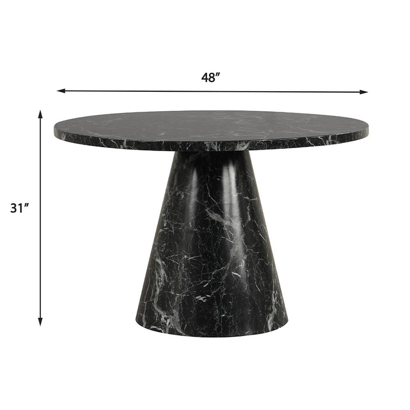 [D217-Table] Eva - Dining Table (Black), MDF / PU, Black Each - D217-Table