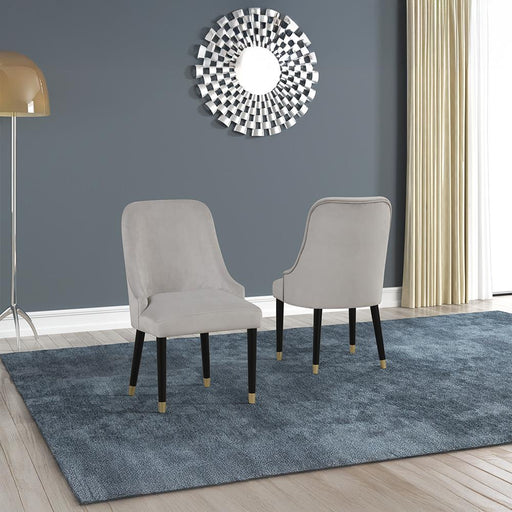 [D218-C] Eva - Chair (Gray), SOLID RUBER WOOD / VELVET, Gray Box: 1 of 1 Box of 2 - D218-C