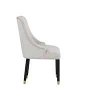 [D218-C] Eva - Chair (Gray), SOLID RUBER WOOD / VELVET, Gray Box: 1 of 1 Box of 2 - D218-C