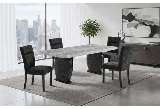 D2502 Dining Table And 4 Dining Chairs - D2502DT+D2502DC-BLK