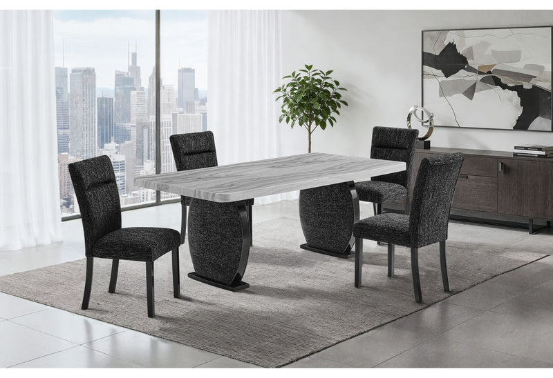 D2502 Dining Table And 8 Dining Chairs - D2502DT+D2502DC-BLK 9PC