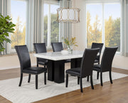 D255 - Blaze Black Rectangle Faux Marble Dining Table - D255-Table