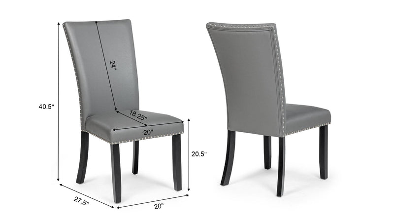 D255 - Blaze Grey Side Chair (Grey PU) - D255-2