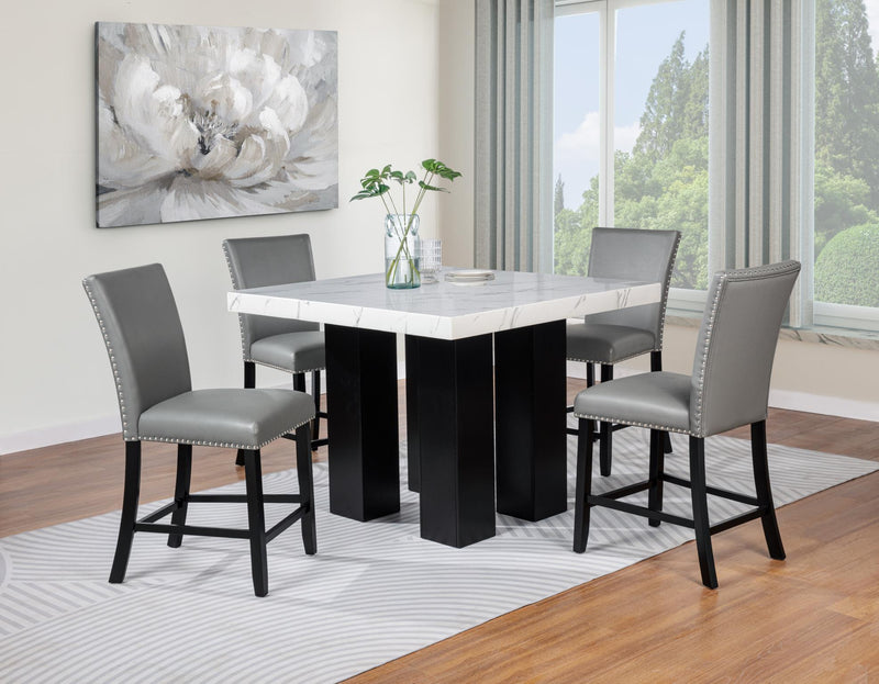 D256 - Blaze Grey Counter Height Chair (Grey PU) - D256-2