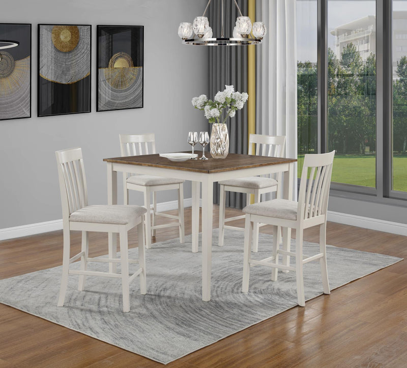D322 - Koen OFF White/Brown Top Counter Height Set - D322-50