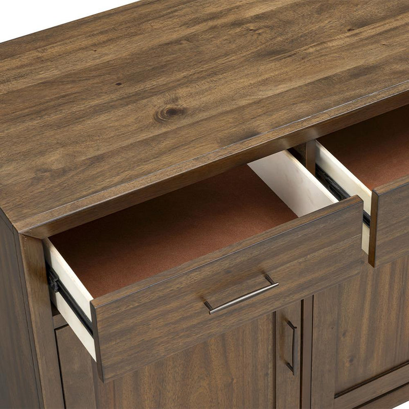 [D323-S] Ellison - Server, Solid Rubber Wood, MDF, Acaica Veneer, Plywood, Brown Box: 1 of 1 Each - D323-S