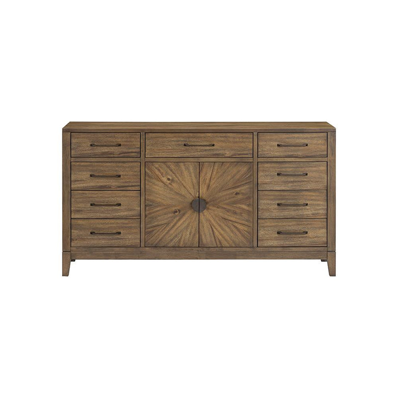 [D324-S] Langford - Server, Solid Rubber Wood, MDF, Acaica Veneer, Plywood, Brown Box: 1 of 1 Each - D324-S