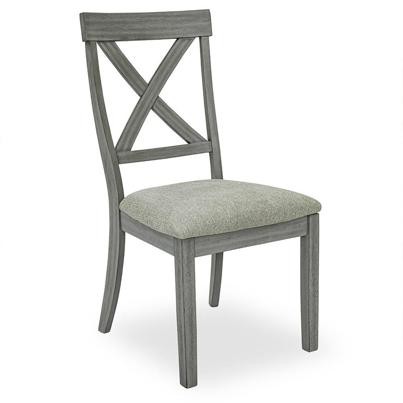 [D328-C] Miral - Dining Chair, Rubber Wood, Fabric, Gray Box: 1 of 1 Box of 2 - D328-C