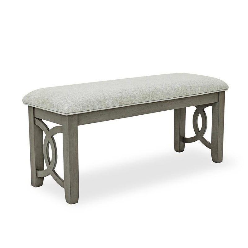 [D334-BN] Sabrinal - Bench, Rubber wood, FABRIC, Gray Box: 1 of 1 Each - D334-BN