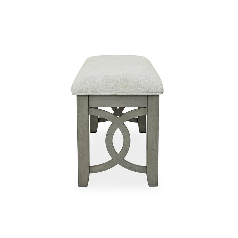 [D334-BN] Sabrinal - Bench, Rubber wood, FABRIC, Gray Box: 1 of 1 Each - D334-BN
