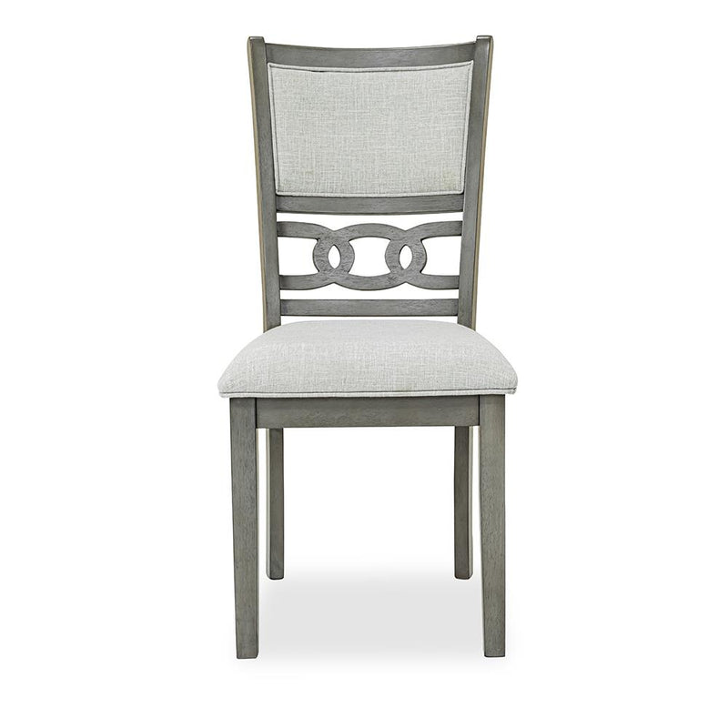 [D334-C] Sabrinal - Chair, Rubber Wood, FABRIC, Gray Box: 1 of 1 Box of 2 - D334-C
