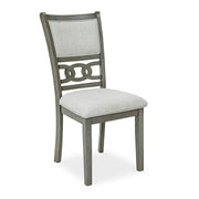 [D334-C] Sabrinal - Chair, Rubber Wood, FABRIC, Gray Box: 1 of 1 Box of 2 - D334-C