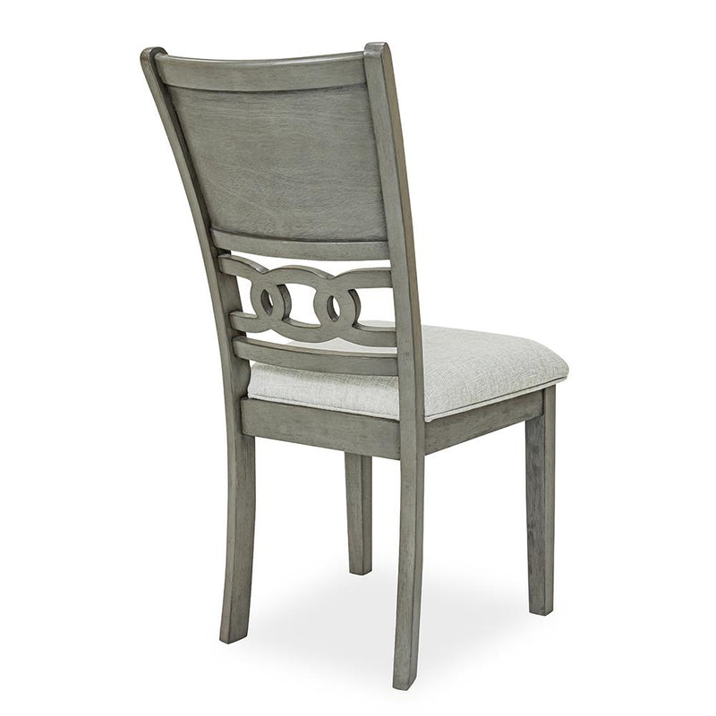 [D334-C] Sabrinal - Chair, Rubber Wood, FABRIC, Gray Box: 1 of 1 Box of 2 - D334-C