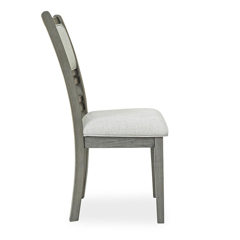 [D334-C] Sabrinal - Chair, Rubber Wood, FABRIC, Gray Box: 1 of 1 Box of 2 - D334-C