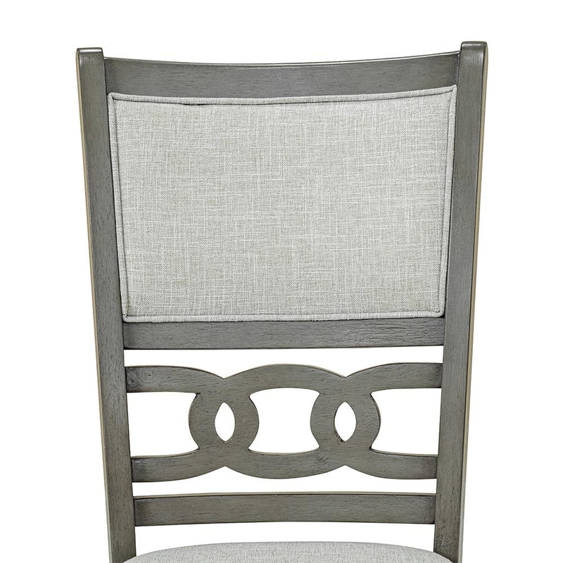 [D334-C] Sabrinal - Chair, Rubber Wood, FABRIC, Gray Box: 1 of 1 Box of 2 - D334-C