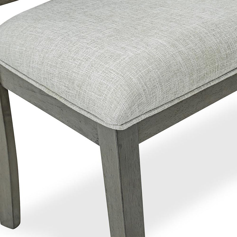 [D334-C] Sabrinal - Chair, Rubber Wood, FABRIC, Gray Box: 1 of 1 Box of 2 - D334-C