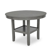 [D342-5PC-Set] River - 5PC Round Dining Set (Gray), MDF, Rubber Wood, Gray Box: 1 of 1 Each - D342-5PC-Set