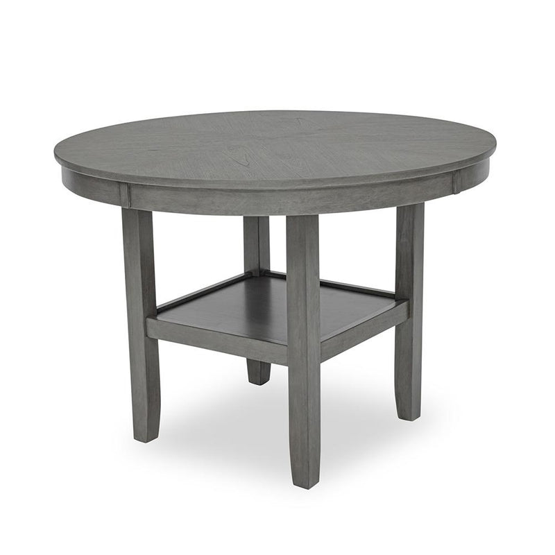 [D342-5PC-Set] River - 5PC Round Dining Set (Gray), MDF, Rubber Wood, Gray Box: 1 of 1 Each - D342-5PC-Set