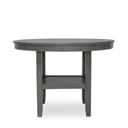 [D342-5PC-Set] River - 5PC Round Dining Set (Gray), MDF, Rubber Wood, Gray Box: 1 of 1 Each - D342-5PC-Set