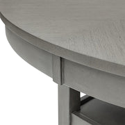 [D342-5PC-Set] River - 5PC Round Dining Set (Gray), MDF, Rubber Wood, Gray Box: 1 of 1 Each - D342-5PC-Set
