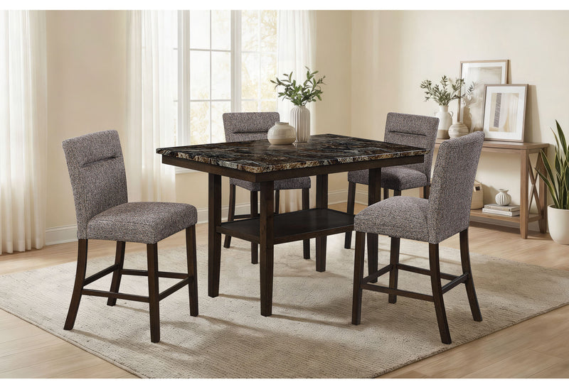 D4355 Brown Bar Table With 4 Bar Stools - D4355BT-BRWN+BS-BRWN