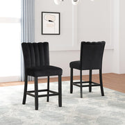 [D527-C] Ayla - Chair (Black, Velvet), VELVET / SOLID RUBBER WOOD, Black Box: 1 of 1 Box of 2 - D527-C