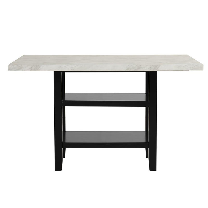 [D527-Table] Ayla - Pub Table (White & Black), MDF / SOLID RUBBER WOOD, WHITE / BLACK Box: 1 of 1 Each - D527-Table