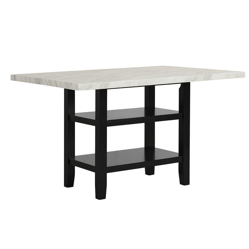 [D527-Table] Ayla - Pub Table (White & Black), MDF / SOLID RUBBER WOOD, WHITE / BLACK Box: 1 of 1 Each - D527-Table