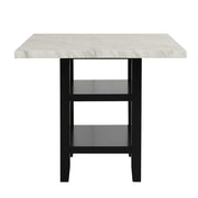 [D527-Table] Ayla - Pub Table (White & Black), MDF / SOLID RUBBER WOOD, WHITE / BLACK Box: 1 of 1 Each - D527-Table