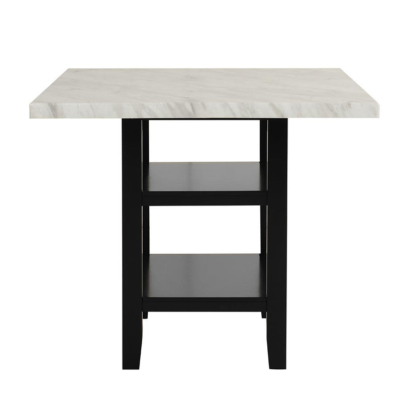 [D527-Table] Ayla - Pub Table (White & Black), MDF / SOLID RUBBER WOOD, WHITE / BLACK Box: 1 of 1 Each - D527-Table