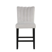 [D528-C] Ayla - Chair (Gray, Velvet), VELVET / SOLID RUBBER WOOD, GRAY Box: 1 of 1 Box of 2 - D528-C