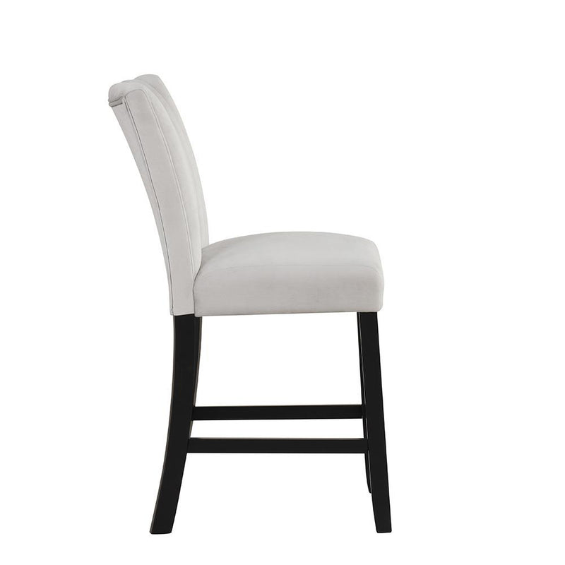 [D528-C] Ayla - Chair (Gray, Velvet), VELVET / SOLID RUBBER WOOD, GRAY Box: 1 of 1 Box of 2 - D528-C