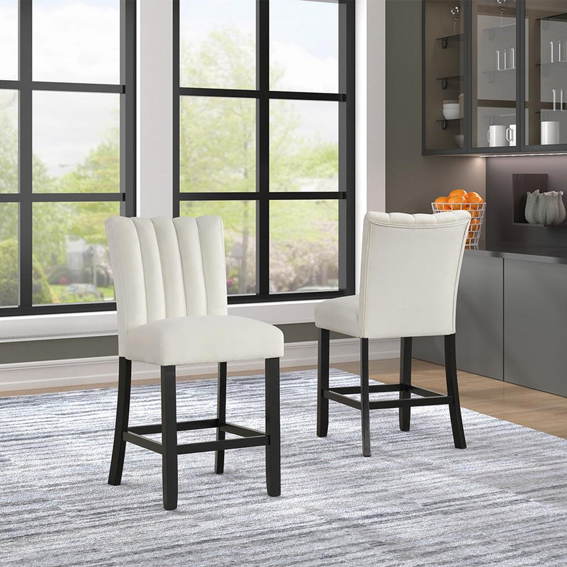 [D529-C] Ayla - Chair (Cream, Velvet), VELVET / SOLID RUBBER WOOD, CREAM Box: 1 of 1 Box of 2 - D529-C