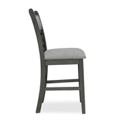 [D530-5PC-Set] Andrea - 5PC Round Pub Set (Gray), MDF, Rubber Wood, Gray Box: 1 of 1 Each - D530-5PC-Set