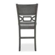 [D530-5PC-Set] Andrea - 5PC Round Pub Set (Gray), MDF, Rubber Wood, Gray Box: 1 of 1 Each - D530-5PC-Set