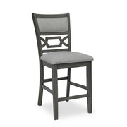 [D530-5PC-Set] Andrea - 5PC Round Pub Set (Gray), MDF, Rubber Wood, Gray Box: 1 of 1 Each - D530-5PC-Set