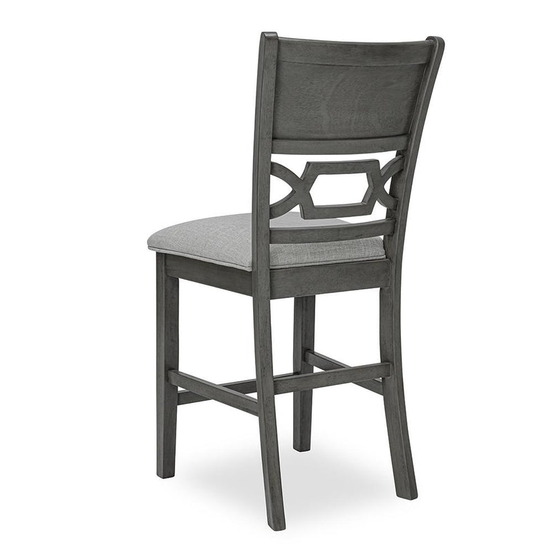 [D530-5PC-Set] Andrea - 5PC Round Pub Set (Gray), MDF, Rubber Wood, Gray Box: 1 of 1 Each - D530-5PC-Set