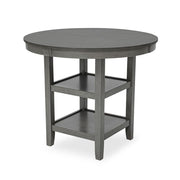 [D530-5PC-Set] Andrea - 5PC Round Pub Set (Gray), MDF, Rubber Wood, Gray Box: 1 of 1 Each - D530-5PC-Set
