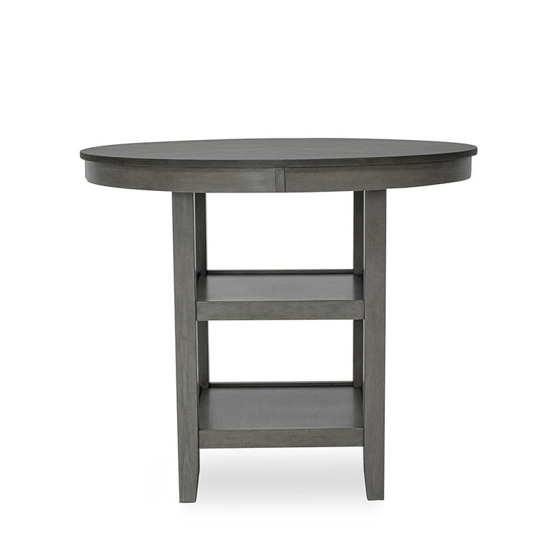 [D530-5PC-Set] Andrea - 5PC Round Pub Set (Gray), MDF, Rubber Wood, Gray Box: 1 of 1 Each - D530-5PC-Set
