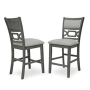 [D530-5PC-Set] Andrea - 5PC Round Pub Set (Gray), MDF, Rubber Wood, Gray Box: 1 of 1 Each - D530-5PC-Set