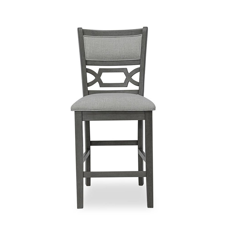 [D530-5PC-Set] Andrea - 5PC Round Pub Set (Gray), MDF, Rubber Wood, Gray Box: 1 of 1 Each - D530-5PC-Set