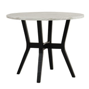[D536-5PC-Set] Ariana - 5PC Pub Table Set (White & Black), SOLID RUBBER WOOD/ MDF, WHITE / BLACK Box: 1 of 1 Each - D536-5PC-Set